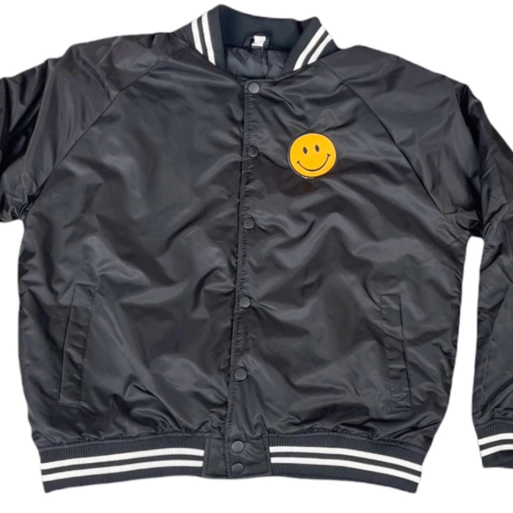 Ascot & Hart Varsity Smile Jacket - Black NWT Size M SOLD OUT